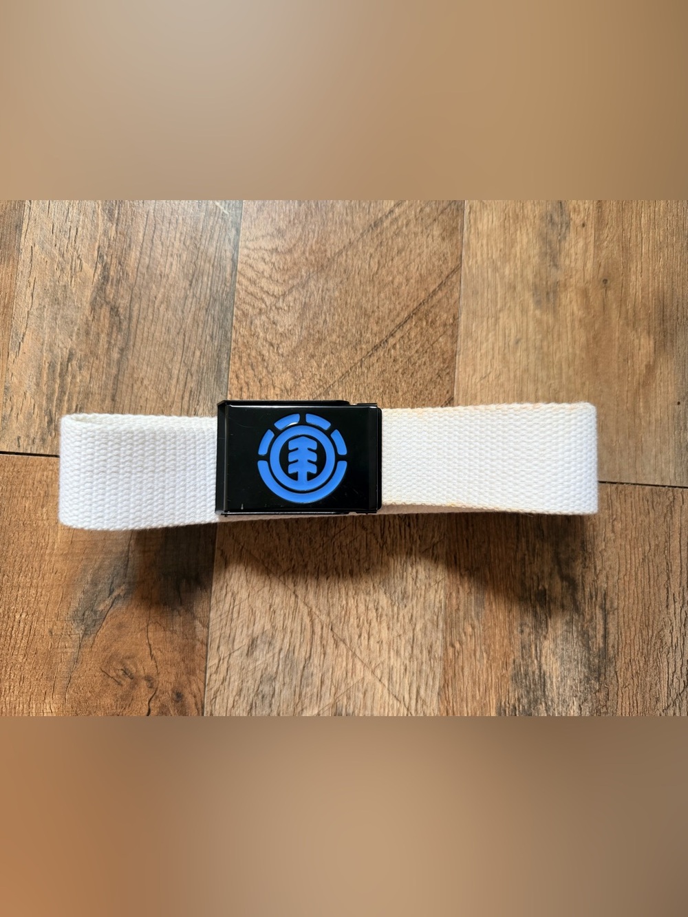 Element Beyond 2.0 Webbing Belt White with Black Blue Logo Buckle